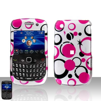 Blackberry Curve 8520 8530 Pink Dots Cover Case Snap on Protector