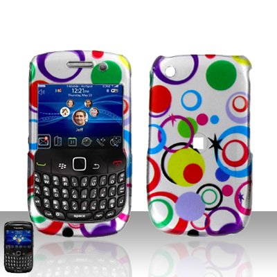 Blackberry Curve 8520 8530 Colorful Dots Cover Case Snap on Protector