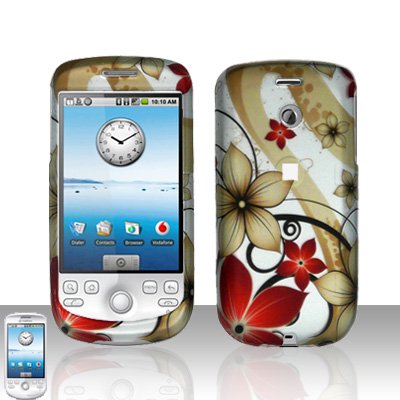 HTC G2 MyTouch 3G Red Flowers Cover Case Snap on Protector