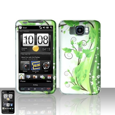 HTC Leo HD2 Pretty Green Leaves Case Cover Snap on Protector