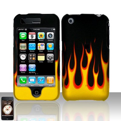 Flames Cover Case Hard Snap on Protector for Apple iPhone 3G 3GS
