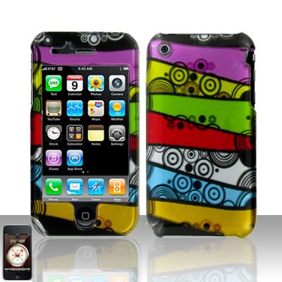 Colorful Stripes Cover Case Hard Snap on Protector for Apple iPhone 3G 3GS
