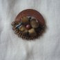 Vintage copper and brass flower pin brooch