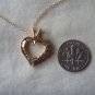Heart pendant and necklace gold over 925 silver pink stones