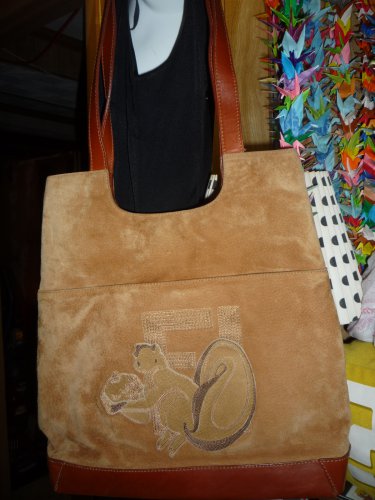 Vintage Fendi suede leather purse handbag tote