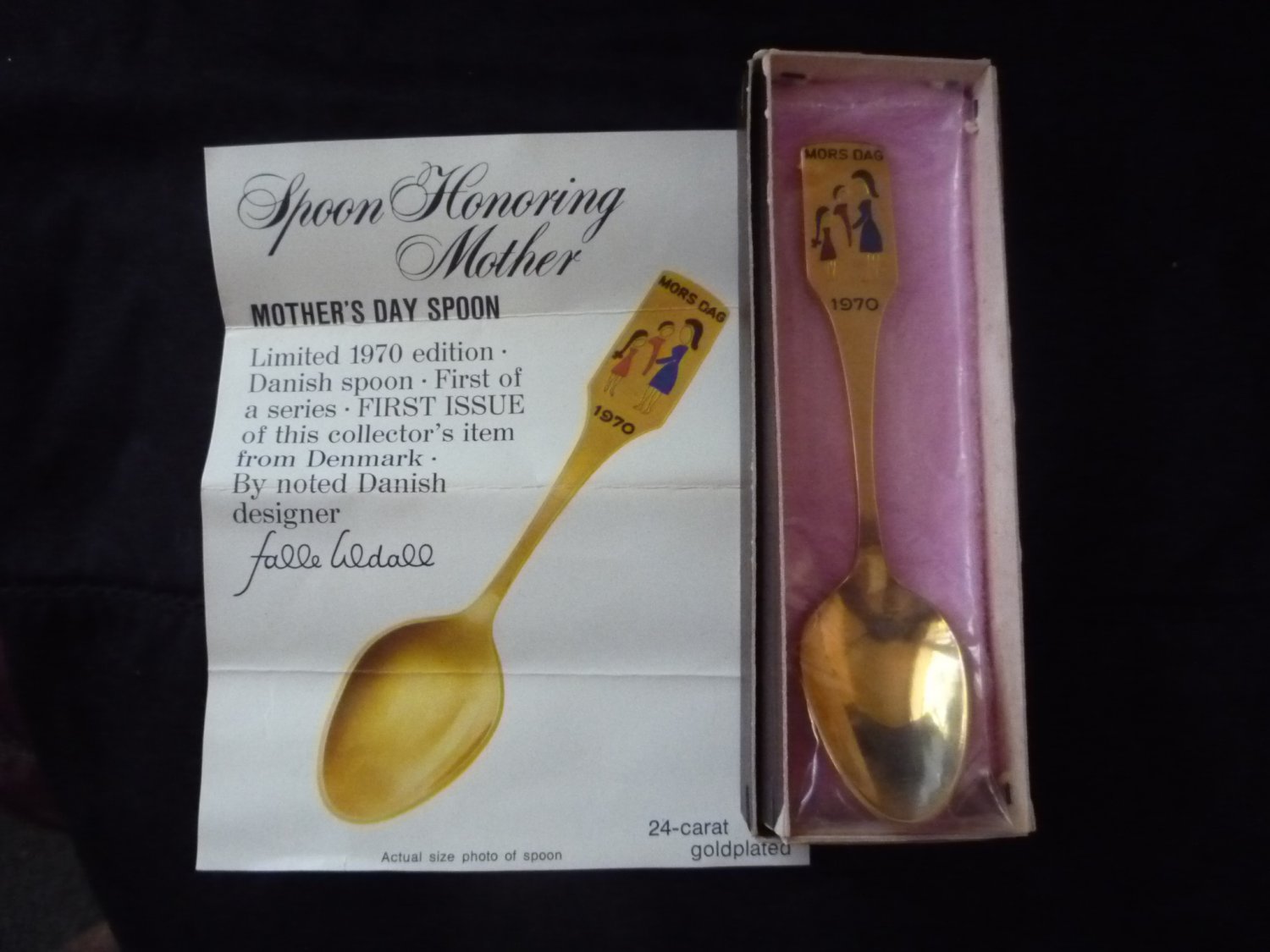 Vintage Mors Dag Mother's Day 1970 Spoon Meka Denmark