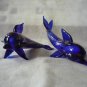 Mini art glass dolphin figurines