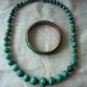 Vintage Malachite bead necklace and bracelet