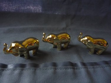 Elephant place card holders goldtone  set of three