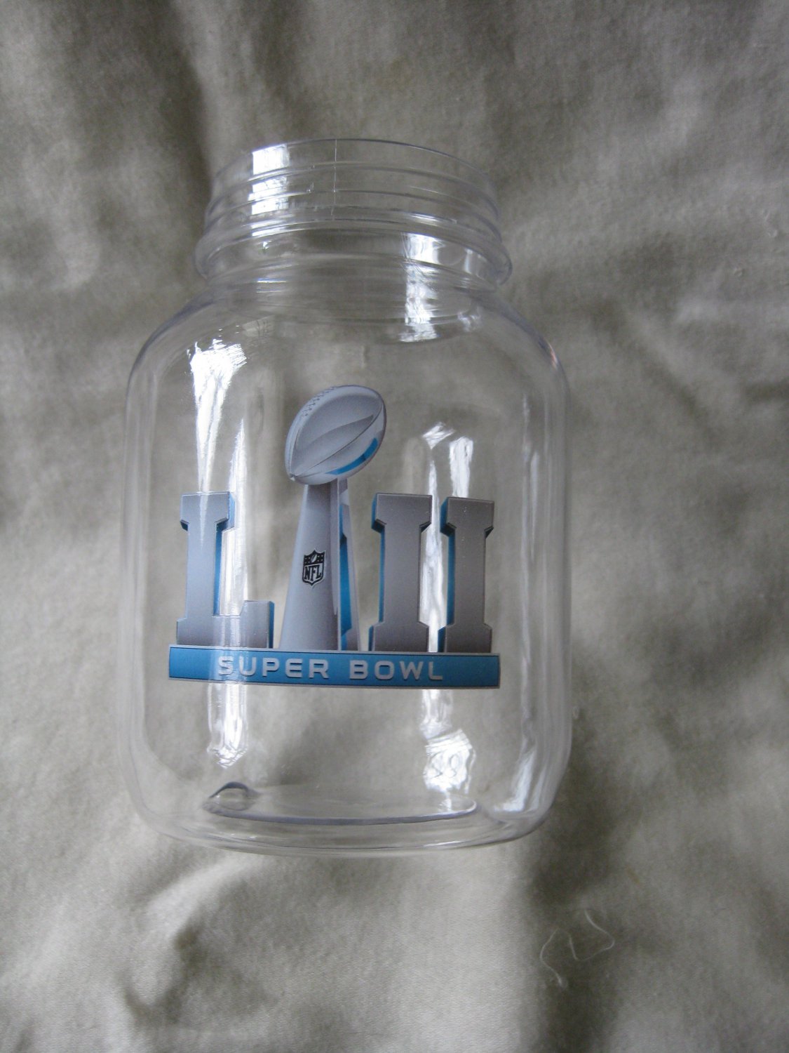 Super Bowl 52 Plastic Mason Jar Cup