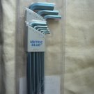 Metric Blue Hex Key Set 1.5 - 10 mm L-Shaped, Ball End UST197716 - 9 Piece Set