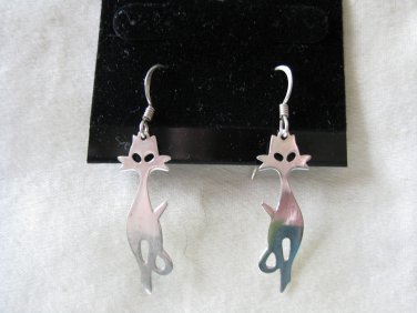 Cat dangle earrings 925 sterling silver