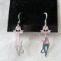 Cat dangle earrings 925 sterling silver