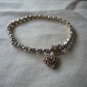 Ross Simon 925 silver Vermeil illusion tennis bracelet with ruby heart charm