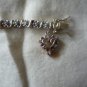 Ross Simon 925 silver Vermeil illusion tennis bracelet with ruby heart charm