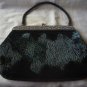 Vintage Green beaded evening purse filigree frame