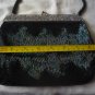 Vintage Green beaded evening purse filigree frame