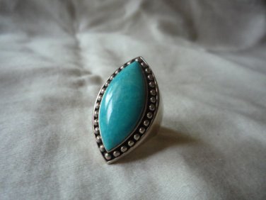 Vintage sterling silver ring blue stone SX925 Thailand