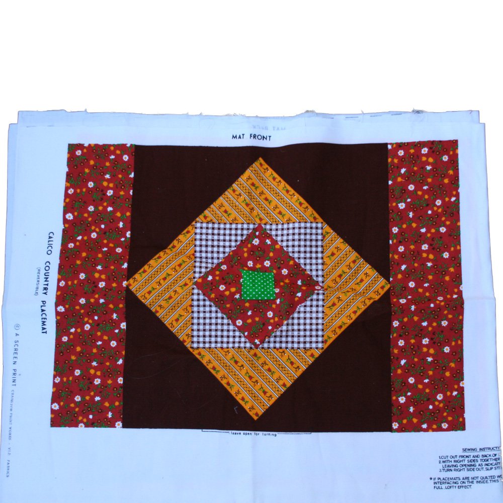 VIP Cranston Print Works Calico Country Reversible Placemat Fabric Panel