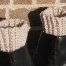 Crochet Boot Cuffs Linen Handmade Waffle CA1