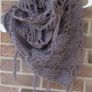 Crochet Infinity Triangle Shawl Cowl Scarf Dark Grey SG2 Handmade