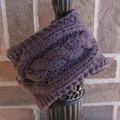 Headband Knit Cable Graphite Ear Warmer Head Wrap E2