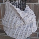 Crochet Infinity Scarf Cowl Linen Handmade Camel SJ1