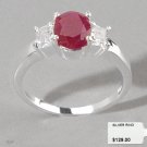 RUBY AND WHITE TOPAZ RING