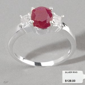 RUBY AND WHITE TOPAZ RING