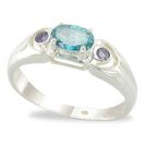 TEAL TOPAZ AND IOLITE RING