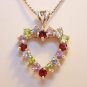 MIXED GEMSTONE HEART PENDANT