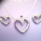 DIAMOND HEART NECKLACE AND EARRING SET