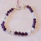 AMETHYST AND WHITE SWAROVSKI CRYSTAL BRACELET