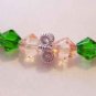 GREEN AND PEACH SWAROVSKI CRYSTAL BRACELET