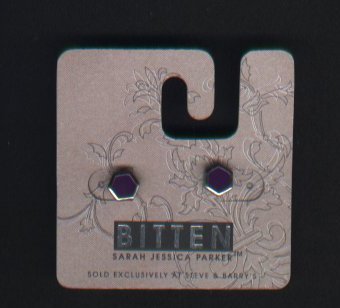 purple hexagon studs SJP Bitten Steve & Barry's