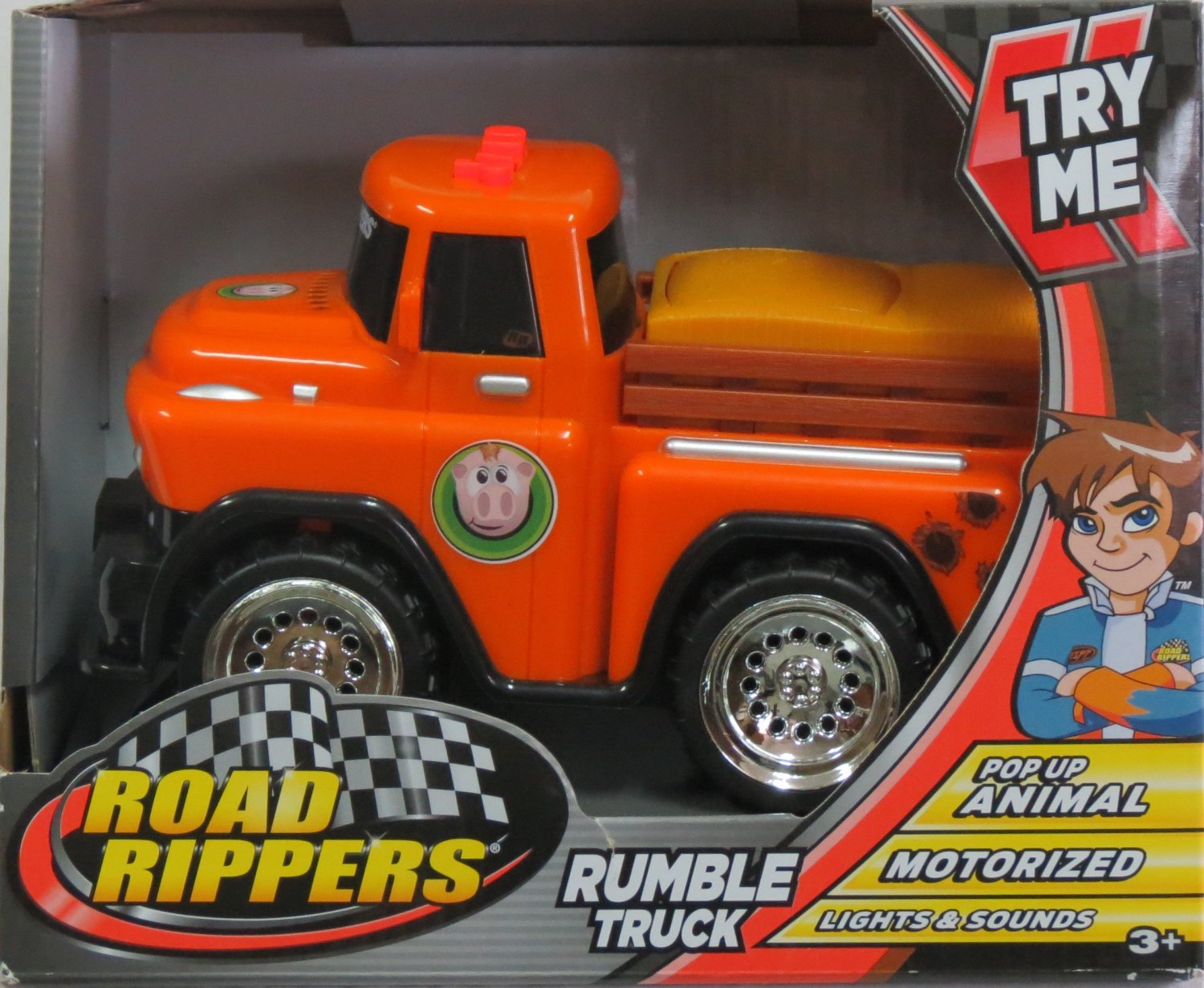 Road Rippers Farm Rumble 10" Orange Truck Pop Up