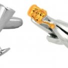 CUFF-LINKS WEDDING - CHAMPAGNE AND GLASSES