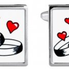 CUFF-LINKS WEDDING - HEARTS AND RINGS