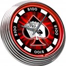 ROYAL FLUSH SPADE CARDS POKER CHIP NEON CLOCK FREE SHIP