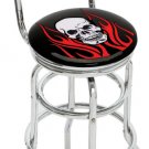 FLAME SKULL BIKER TRIBAL BAR STOOL PUB CHAIR FREE SHIPP