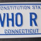 1982 CEREAL BOX BICYCLE STATE LICENSE PLATE CONNECTICUT
