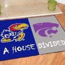 KANSAS JAYHAWKS KU VS KANSAS STATE WILDCATS RUG MAT NEW