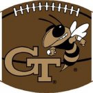 GEORGIA TECH YELLOW JACKETS FOOTBALL RUG MAT WOVEN 6 FT