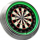 Bar Pub Game Room Dart Board Neon Clock Light Sign