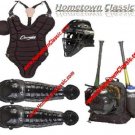 Youth Little League Baseball Catchers Set Helmet Mask Chest Protector Leg Shin Guard Backpack Set