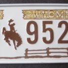 1982 POST CEREAL BICYCLE STATE LICENSE PLATE WYOMING
