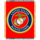 USMC MARINE CORPS GLOBE ANCHOR MILITARY BLANKET THROW