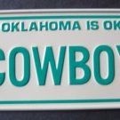 1982 CEREAL BOX BICYCLE STATE LICENSE PLATE OKLAHOMA