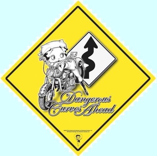 BIKER BETTY BOOP HARLEY MOTORCYCLE YIELD SIGN FREE SHIP
