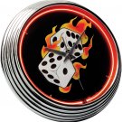 CASINO CRAPS GAME DICE DIE NEON CLOCK SIGN FREE SHIPP